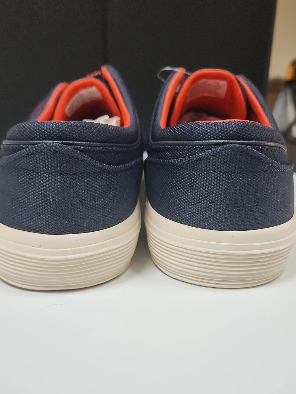 Polo by Ralph Lauren Navy & Red Canvas Slip-On Sneakers Size 11d